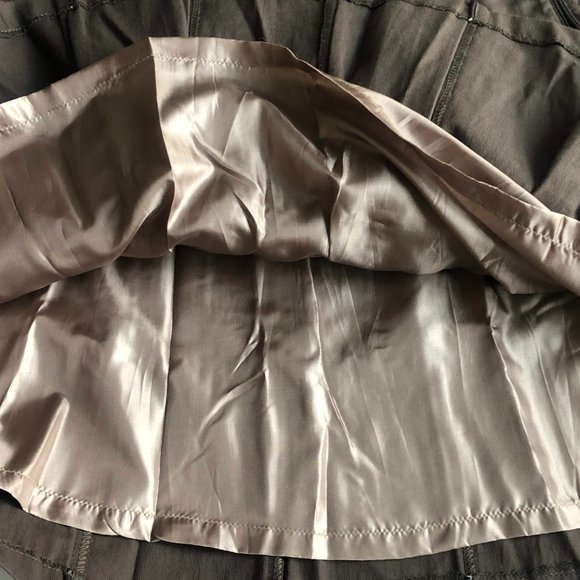 Pleated A-Line Skirt - Dark Chocolate - Picture 3 of 8